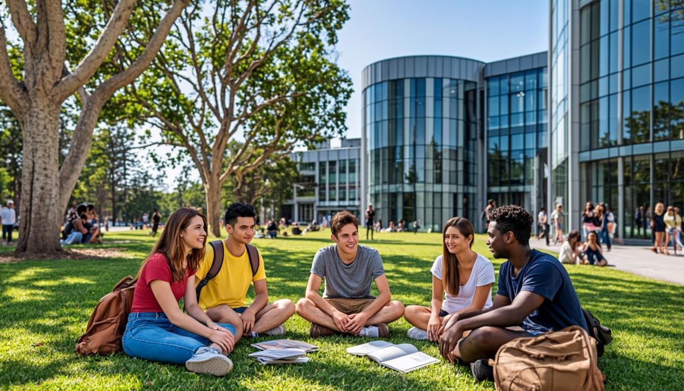 Students at an Australian university campus