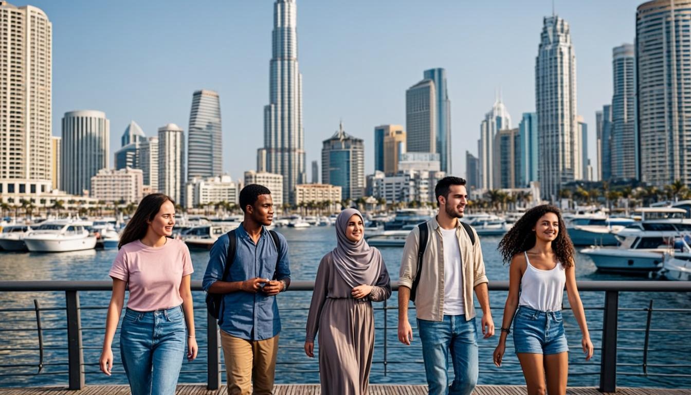 Students experiencing Dubai's modern city life