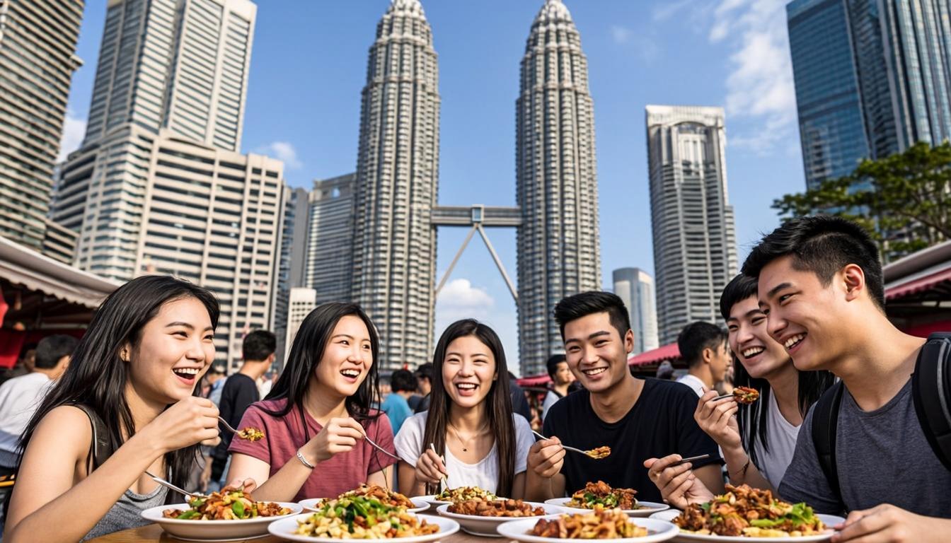 Students enjoying Malaysian multicultural lifestyle