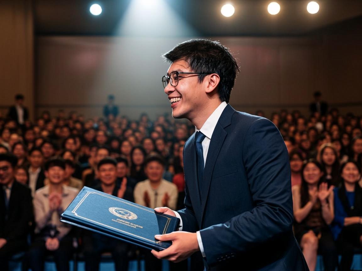 Student receiving scholarship award through Infiniteous Abroad